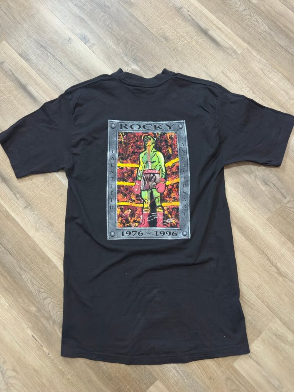 Vintage 1996 Planet Hollywood Rocky 20th Anniversary Tee Mens XL Black